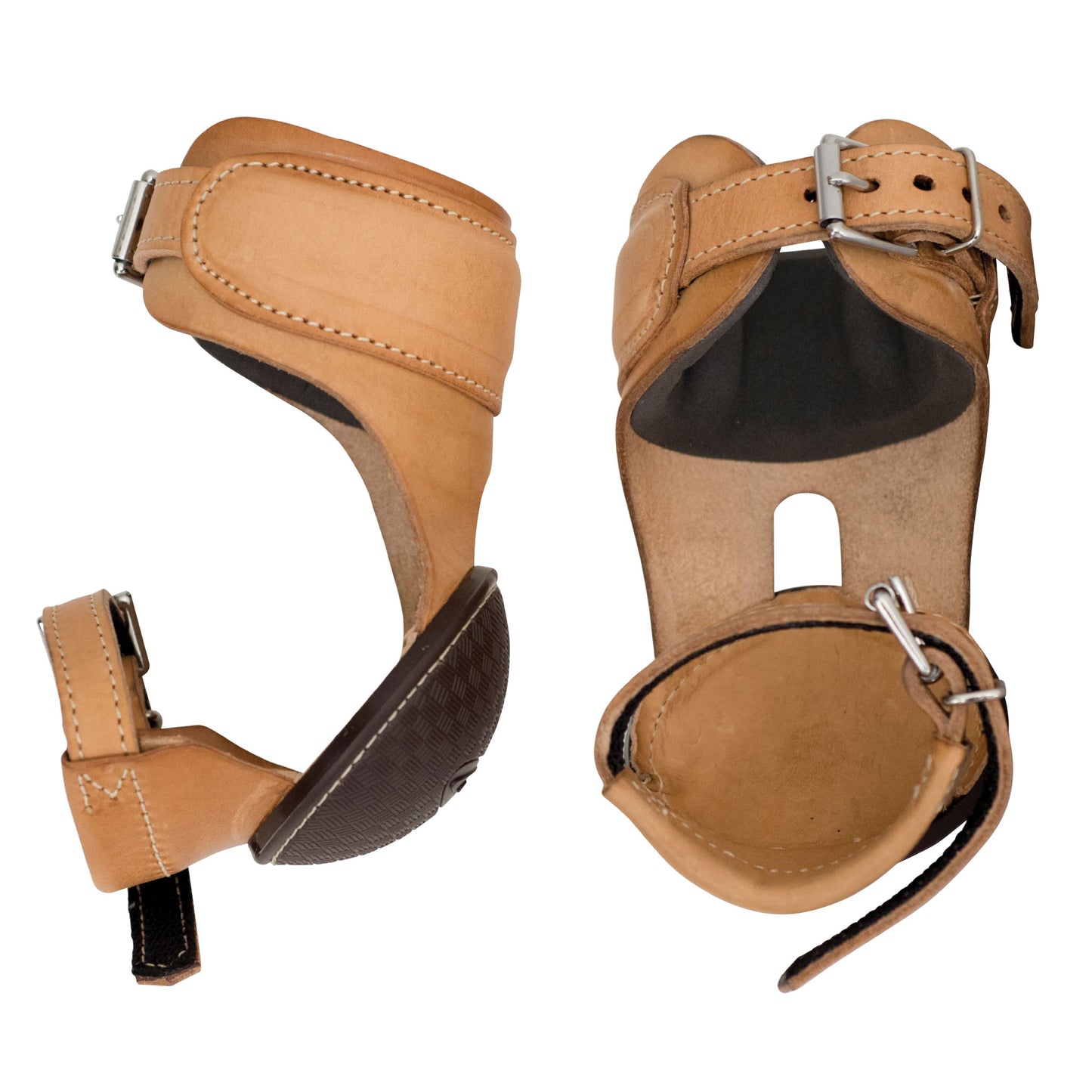 Leather Buckle Skid Boots
