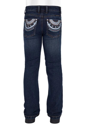 GIRLS PAT BOOT CUT JEAN