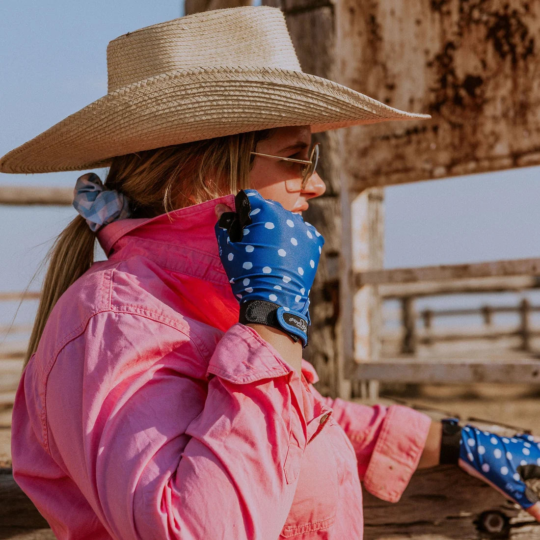Farm Her Hands UPF50+ Gloves - Dottie | Reinforced Palm Standard Length