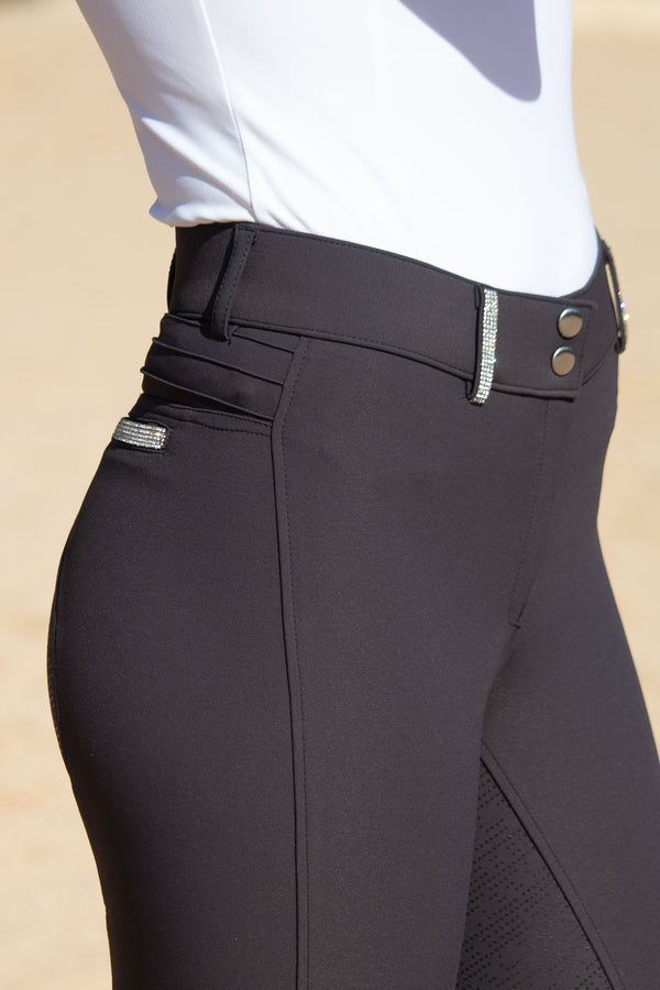 Elegance Crystal Trim Meryl Breeches - Anthracite