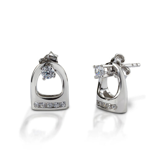 Kelly Herd Earrings Stud with Small English Stirrup Jackets Sterling Silver