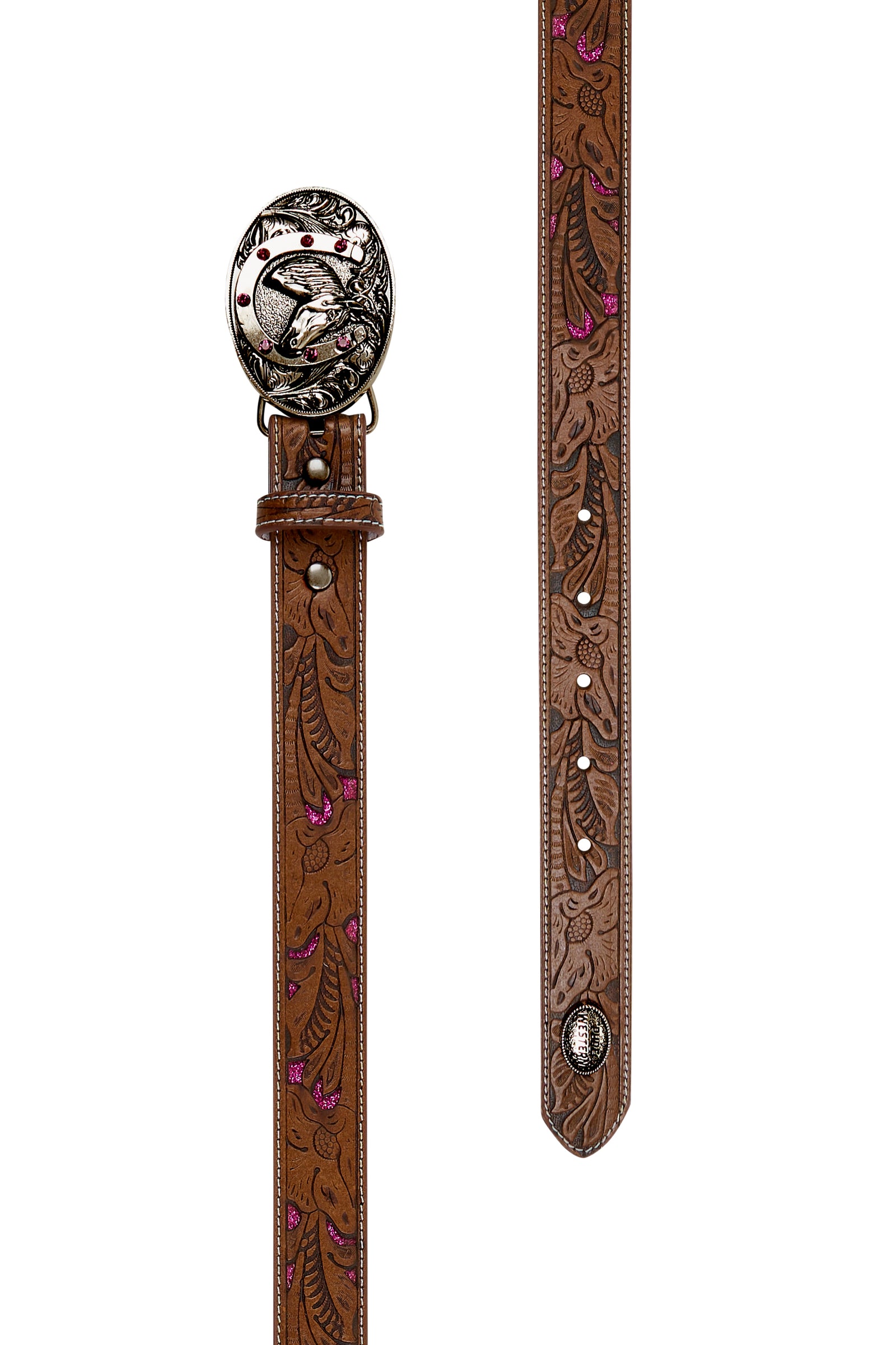 Pure Western Elsa Belt Tan/Hot Pink Kids