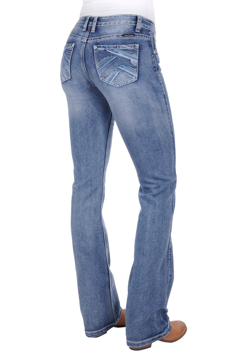 Pure Western Criss Cross Relax Rider Jeans 36 Leg