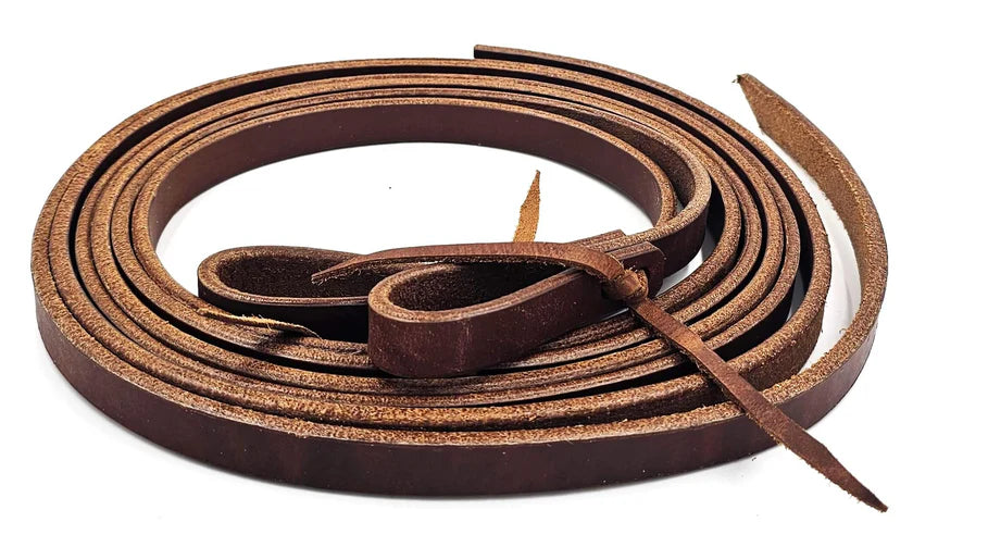 3/4" Harness Leather Split Reins w/ Tie ends 6'6" long