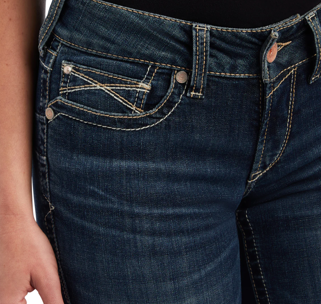 Ariat Womens Real Mid Rise Straight Leg Freesia Pasadena