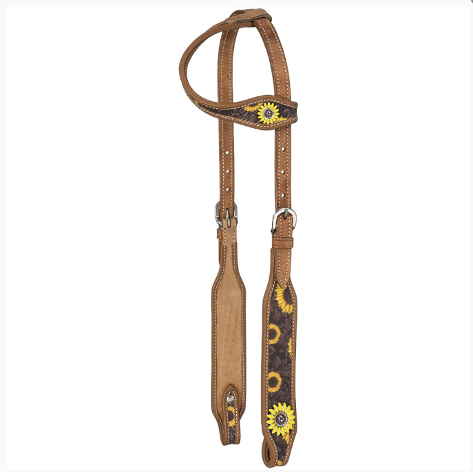 Silver Royal Sunflower Single Ear Headstall
