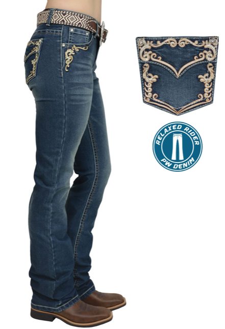 Pure Western Carolina Relaxed Rider Boot Cut Jean 36 Leg