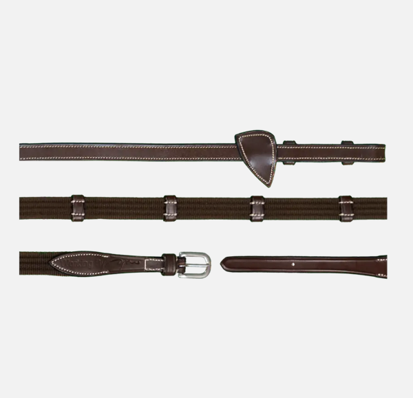 By Dyon 5/8 web Reins with 9 loops.