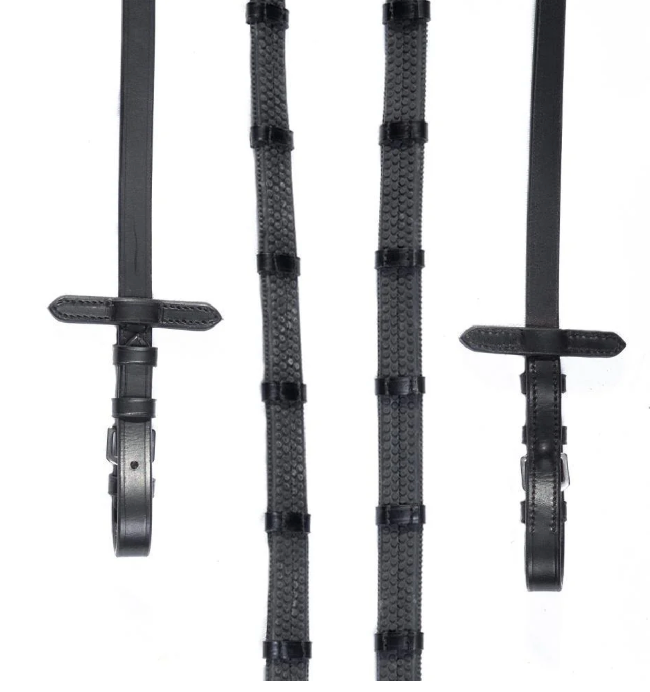 Flexible Fit Rubber Grip Reins.