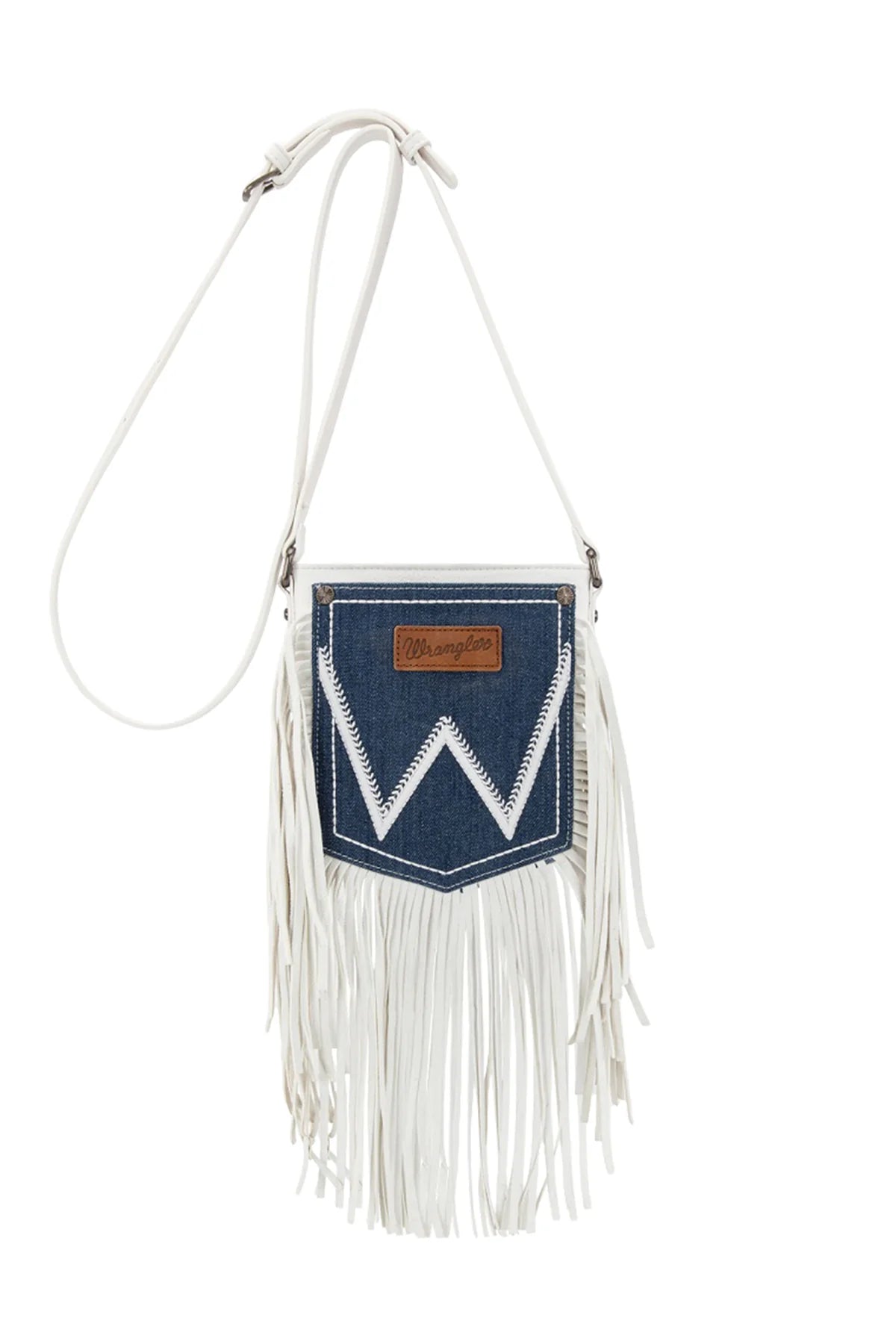DENIM POCKET FRINGE BAG
