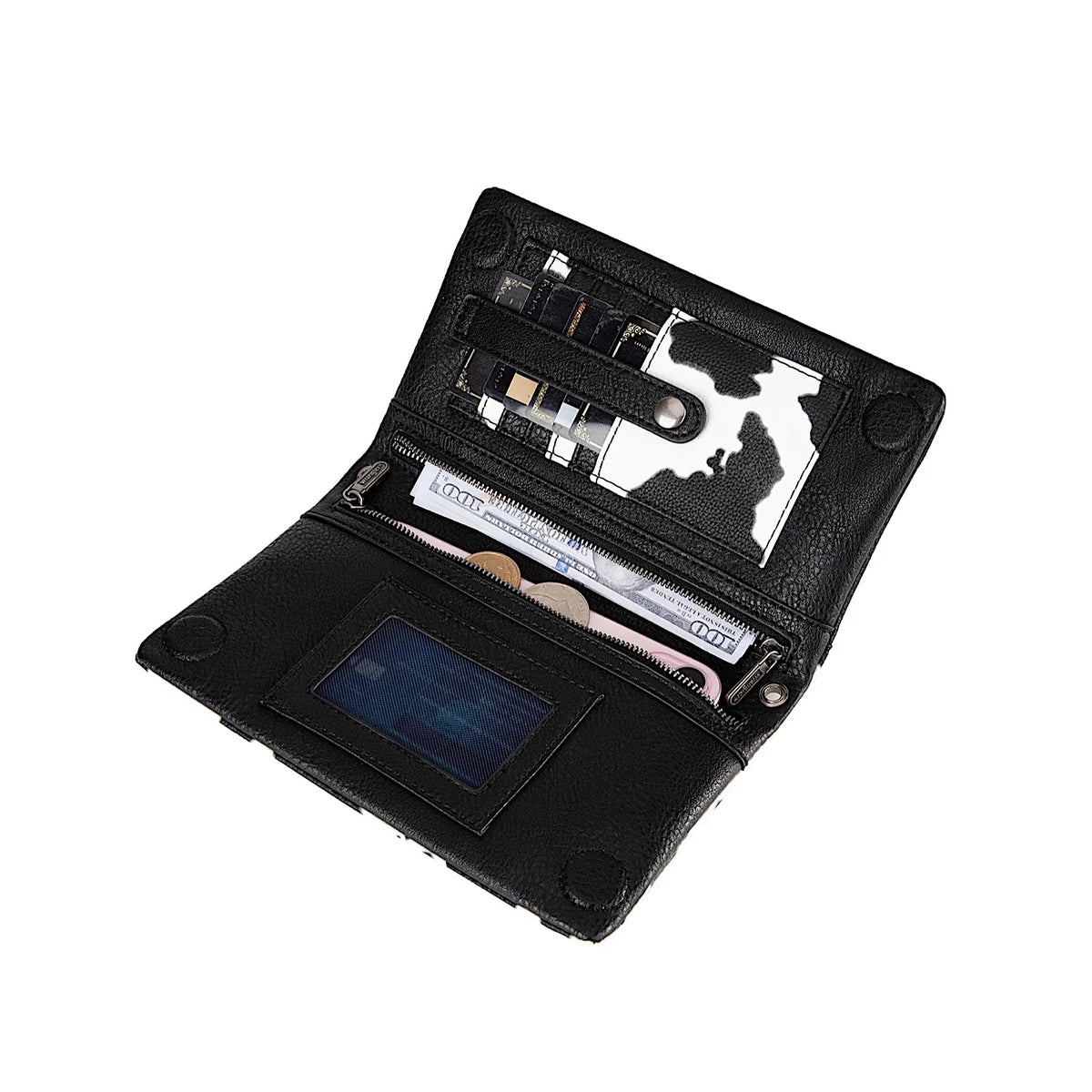 COW PRINT WALLET CROSSBODY BAG