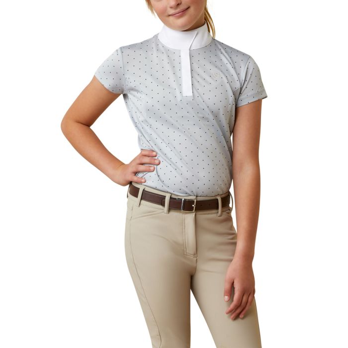 ARIAT APTOS SHOW SHIRT YOUTH PEARL GREY DOT