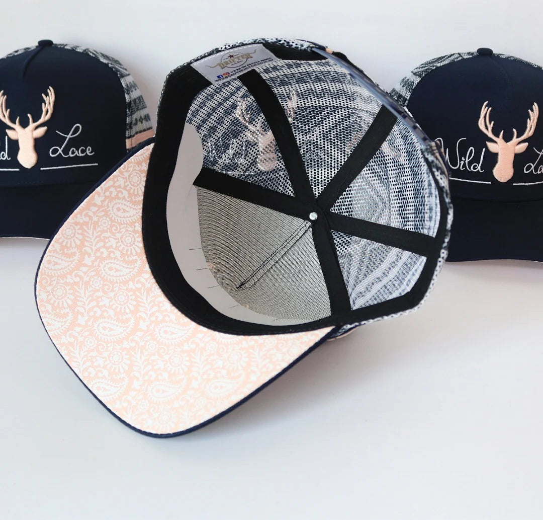 Wild Lace - Navy Aztec Cap