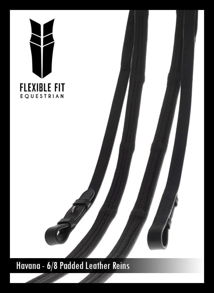 Flexible Fit - Padded Leather Reins 6/8.