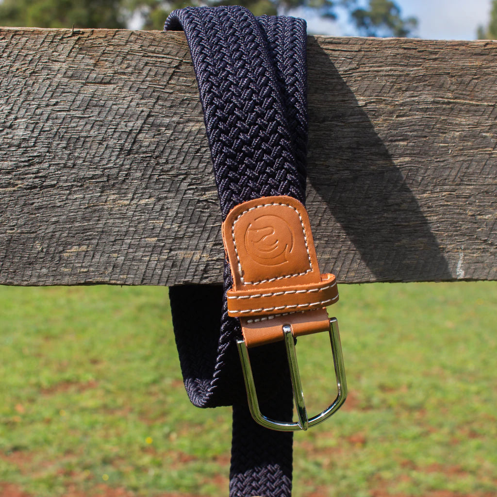 Brown and Black Stretch Belt For Women