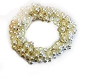 Hamag 3 Strand Pearl and Diamante Scrunchie.