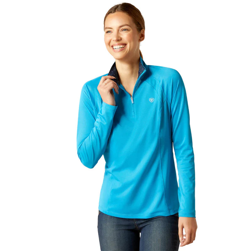 Ariat Wms Sunstopper 2.0 1/4 Zip Hawaiian Surf