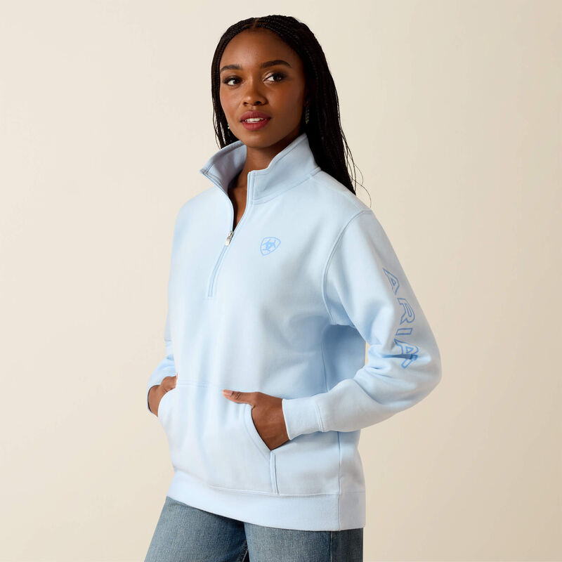 ARIAT WOMENS FOUNDATION LOGO 1/2 ZIP SWEATSHIRT