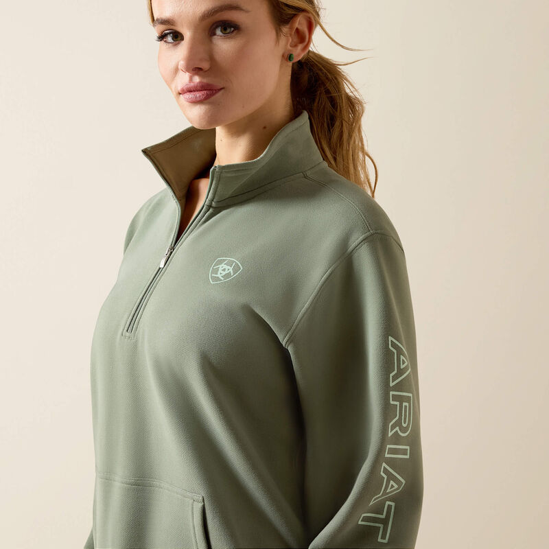 ARIAT WOMENS FOUNDATION LOGO 1/2 ZIP SWEATSHIRT