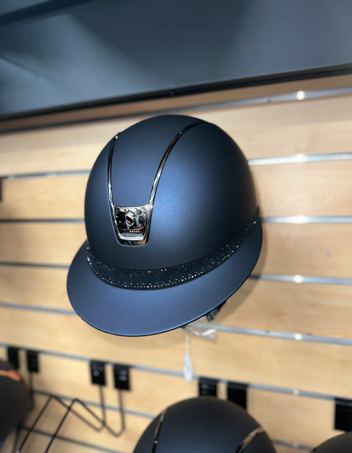 Samshield Miss Shield 2.0 Matt Blu Shell and Top with Blue Tiara Frontal Band and Chrome Trim and Blazon