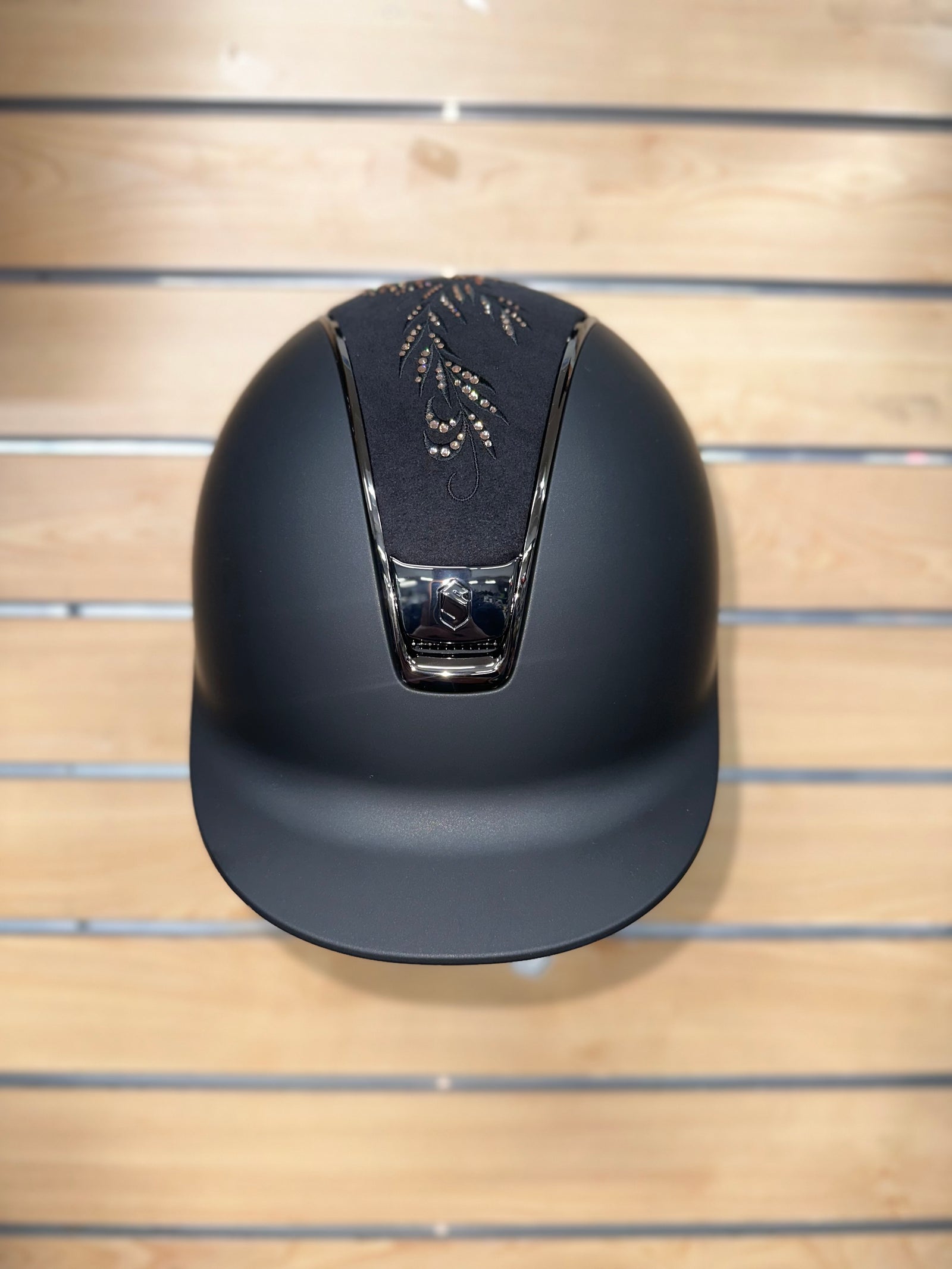 Samsheild Matt Black with Flower Swarovski Vintage Rose Top and Chrome Black Finishes