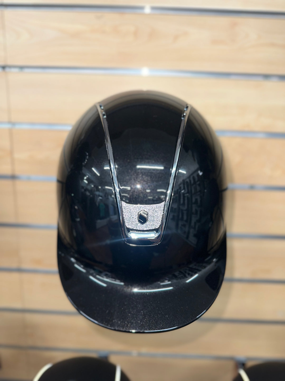 Samshield 2.0 Glossy Black with Swarovski Crystal Fabric Blazon and Chrome Finishes