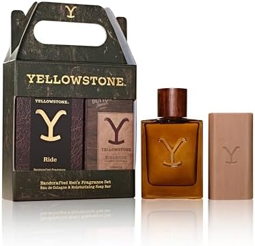 Tru Western Mens Yellowstone Ride Gift Set For Him - Cologne & Bunkhouse Bar