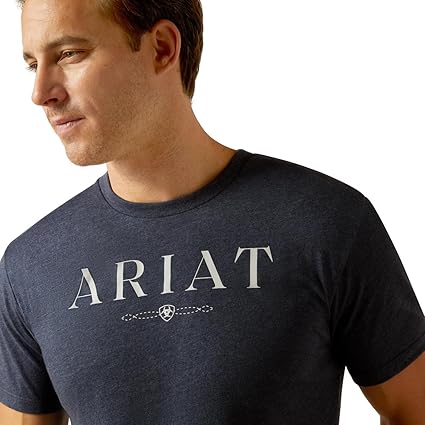 Ariat Mens B&W Logo T-Shirt - Navy Heather