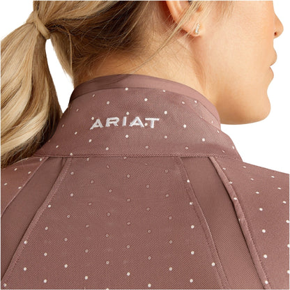 Ariat Womens Sunstopper 3.0 Long Sleeve Baselayer- Twilight Mauve Dot