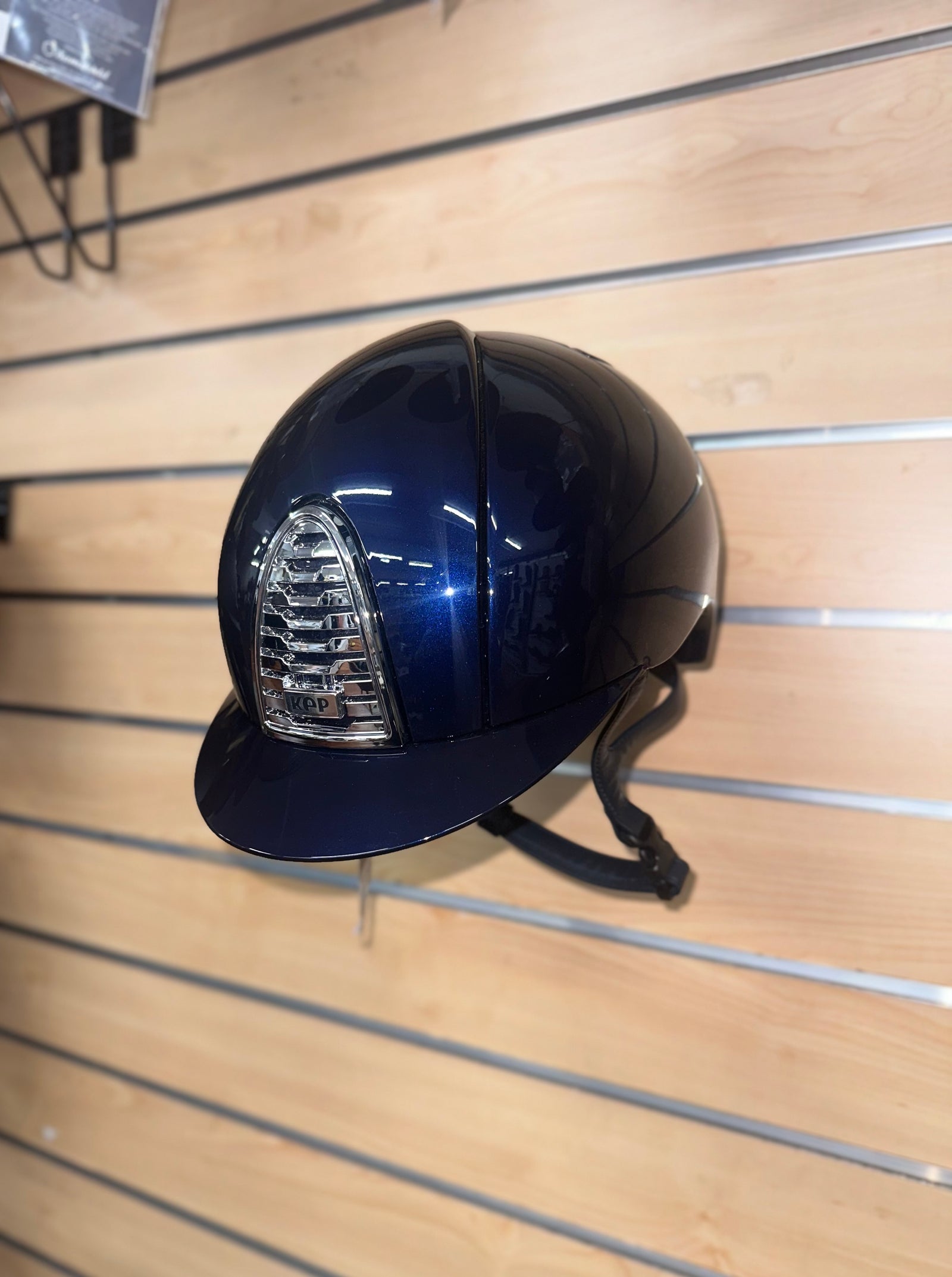 Kep Cromo 2.0 Polish Blue Helmet with Mirror Silver Finishs