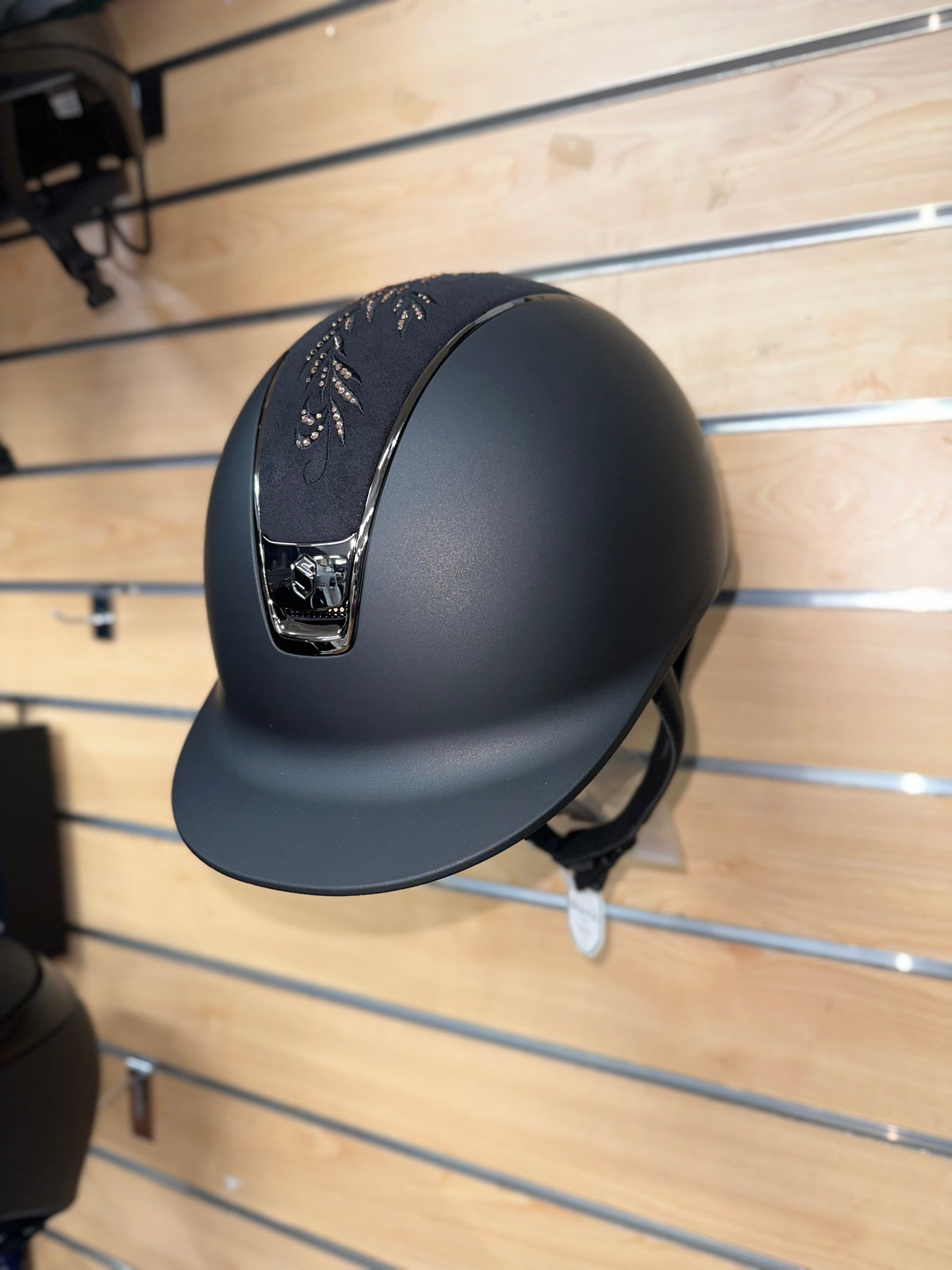 Samsheild Matt Black with Flower Swarovski Vintage Rose Top and Chrome Black Finishes