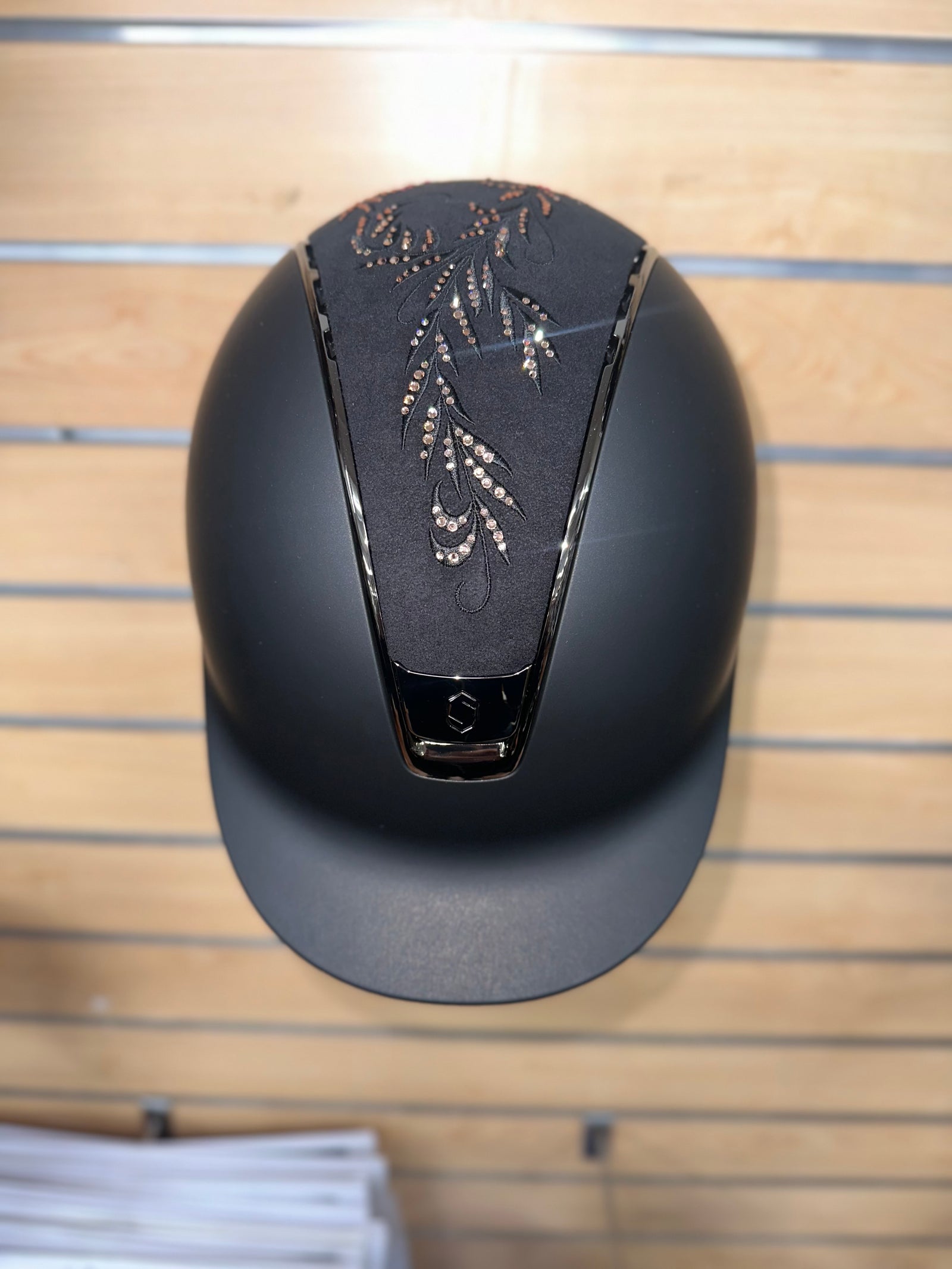 Samsheild Matt Black with Flower Swarovski Vintage Rose Top and Chrome Black Finishes