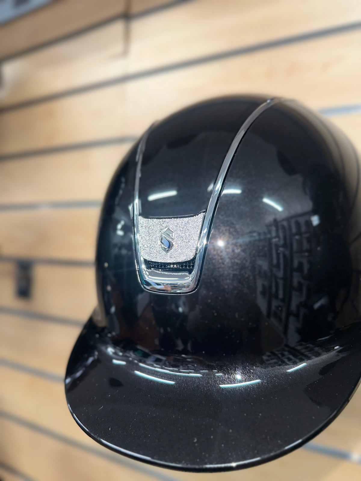 Samshield 2.0 Glossy Black with Swarovski Crystal Fabric Blazon and Chrome Finishes