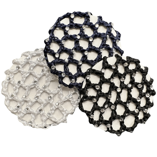 Diamante Encrusted Crocheted Ribbon Hair Net