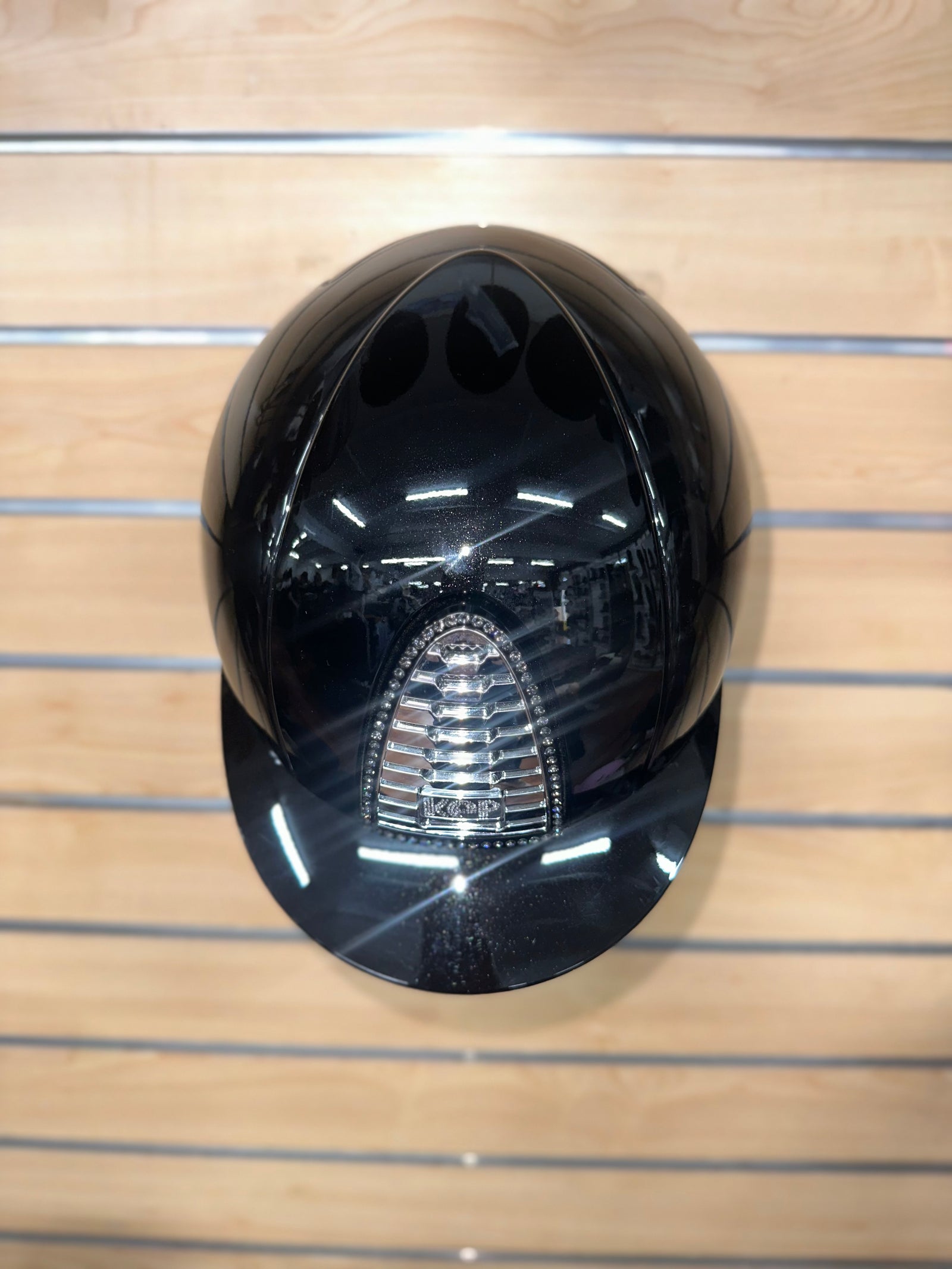 Kep Cromo 2.0 Polish Black with Leather Beige Chin Strap & Silver Night Crystal Frame