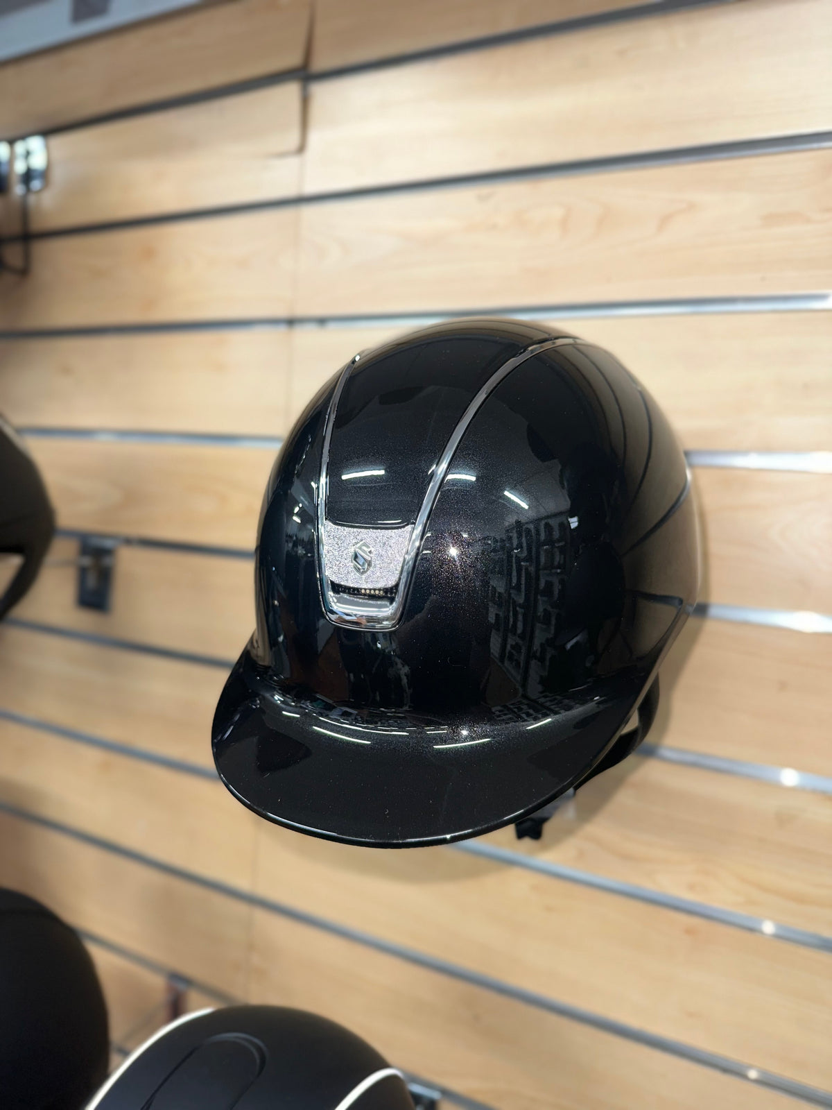 Samshield 2.0 Glossy Black with Swarovski Crystal Fabric Blazon and Chrome Finishes