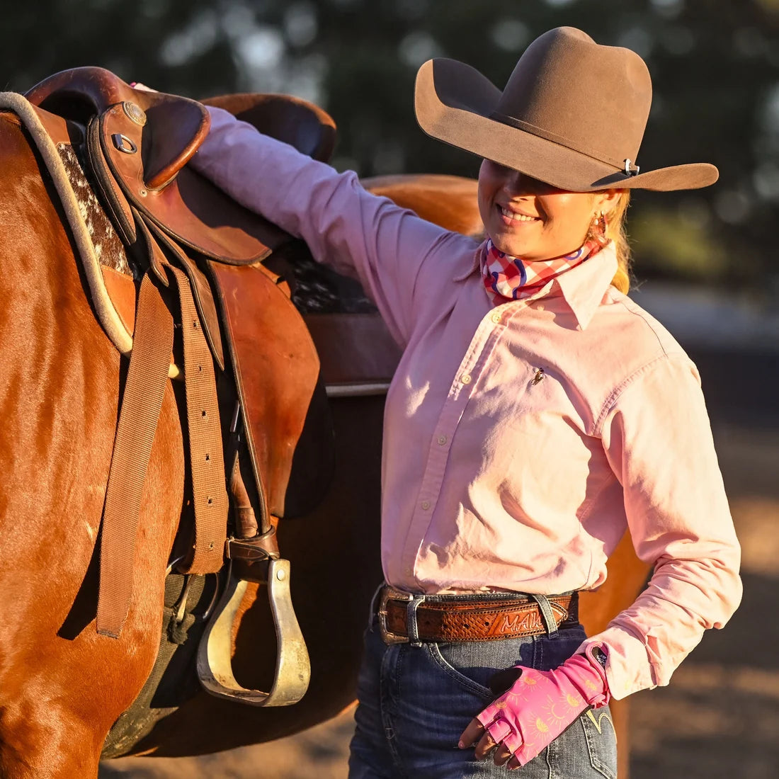 Farm Her Hands UPF50+ Gloves - Sunny Side Up | Reinforced Palm Extended Length