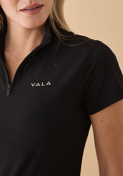 Vala Elsa Mesh Zip Neck Shirt