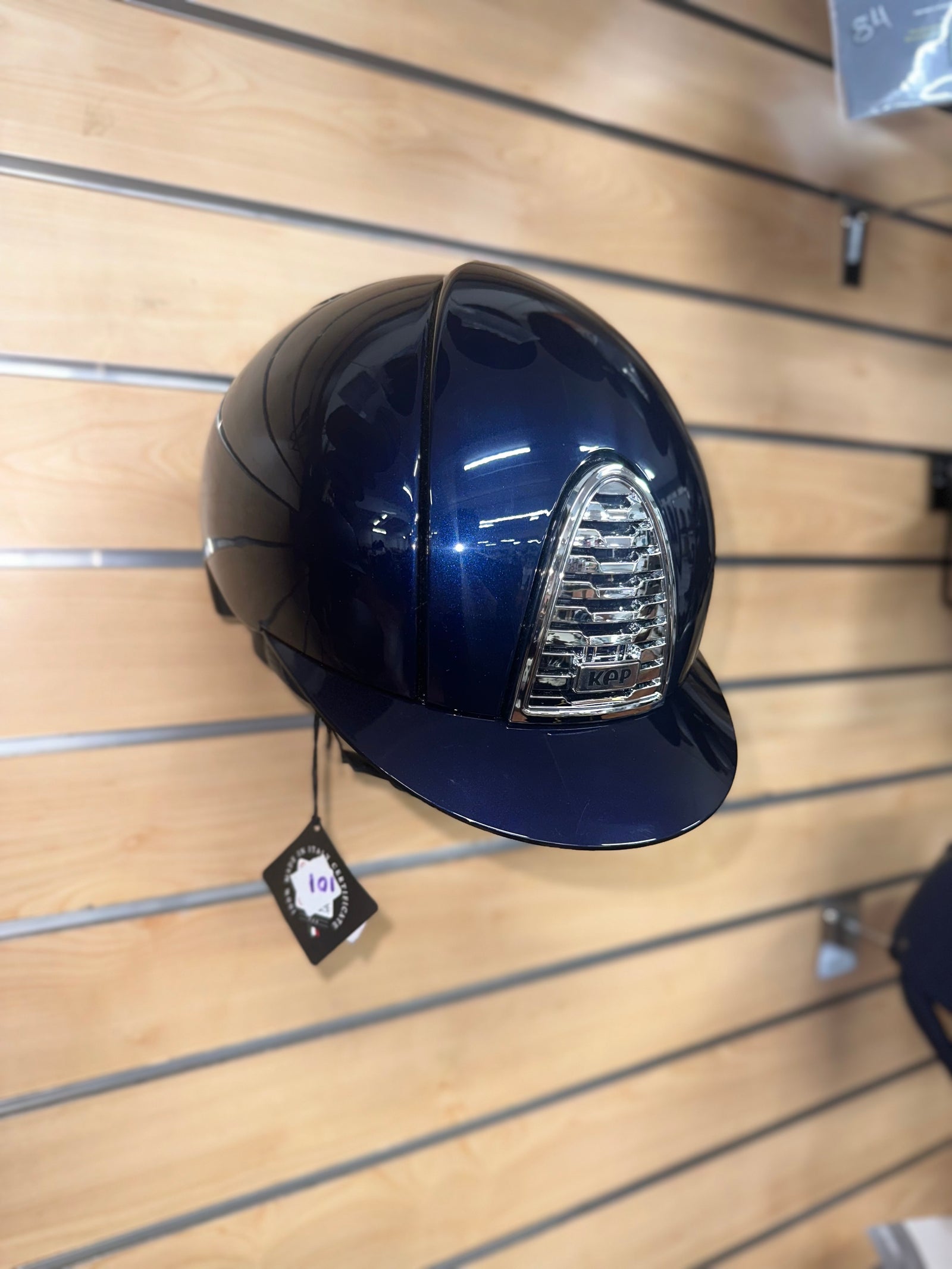 Kep Cromo 2.0 Polish Blue Helmet with Mirror Silver Finishs