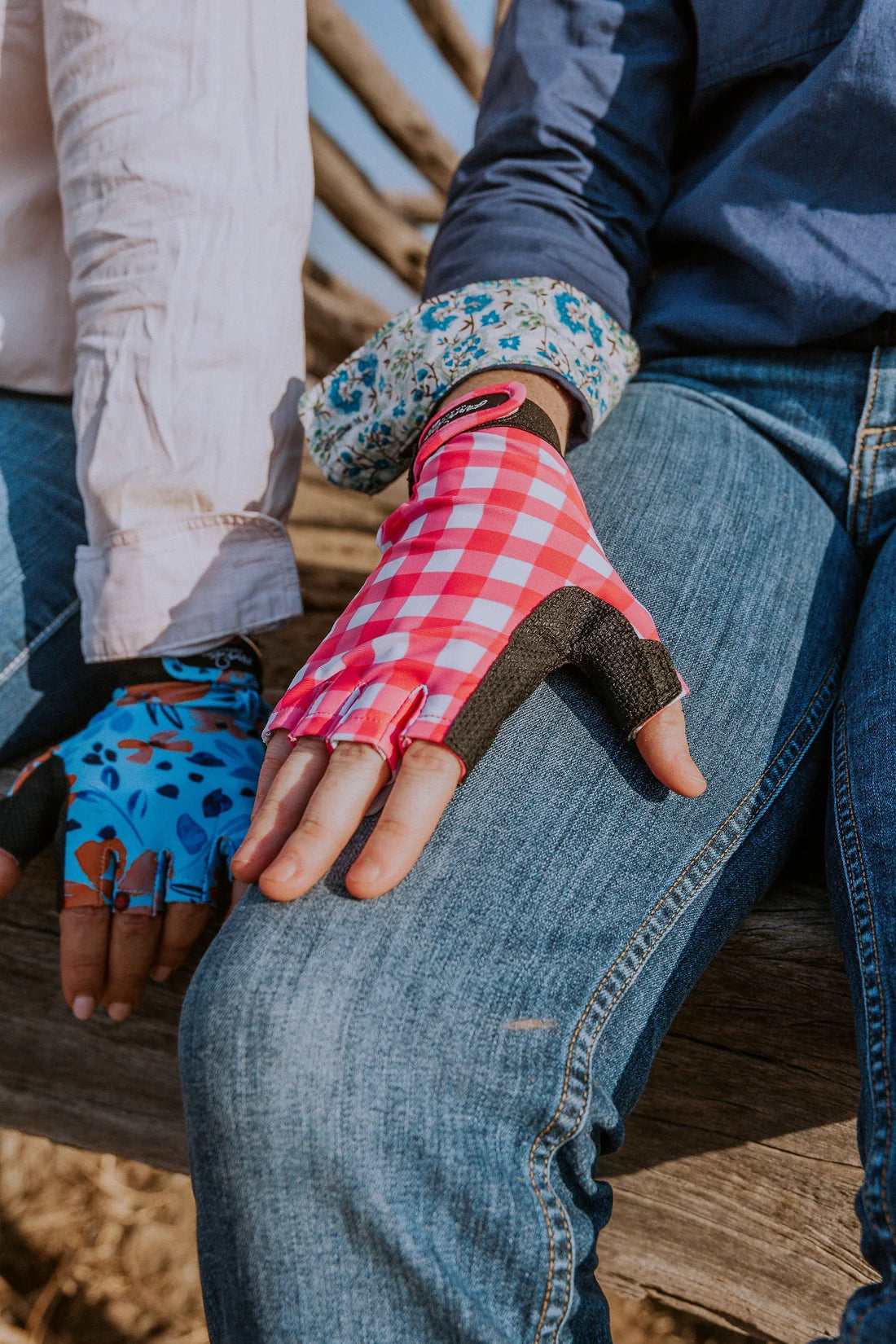 Farm Her Hands UPF50+ Gloves - Gingham Gal | Reinforced Palm Extended Length