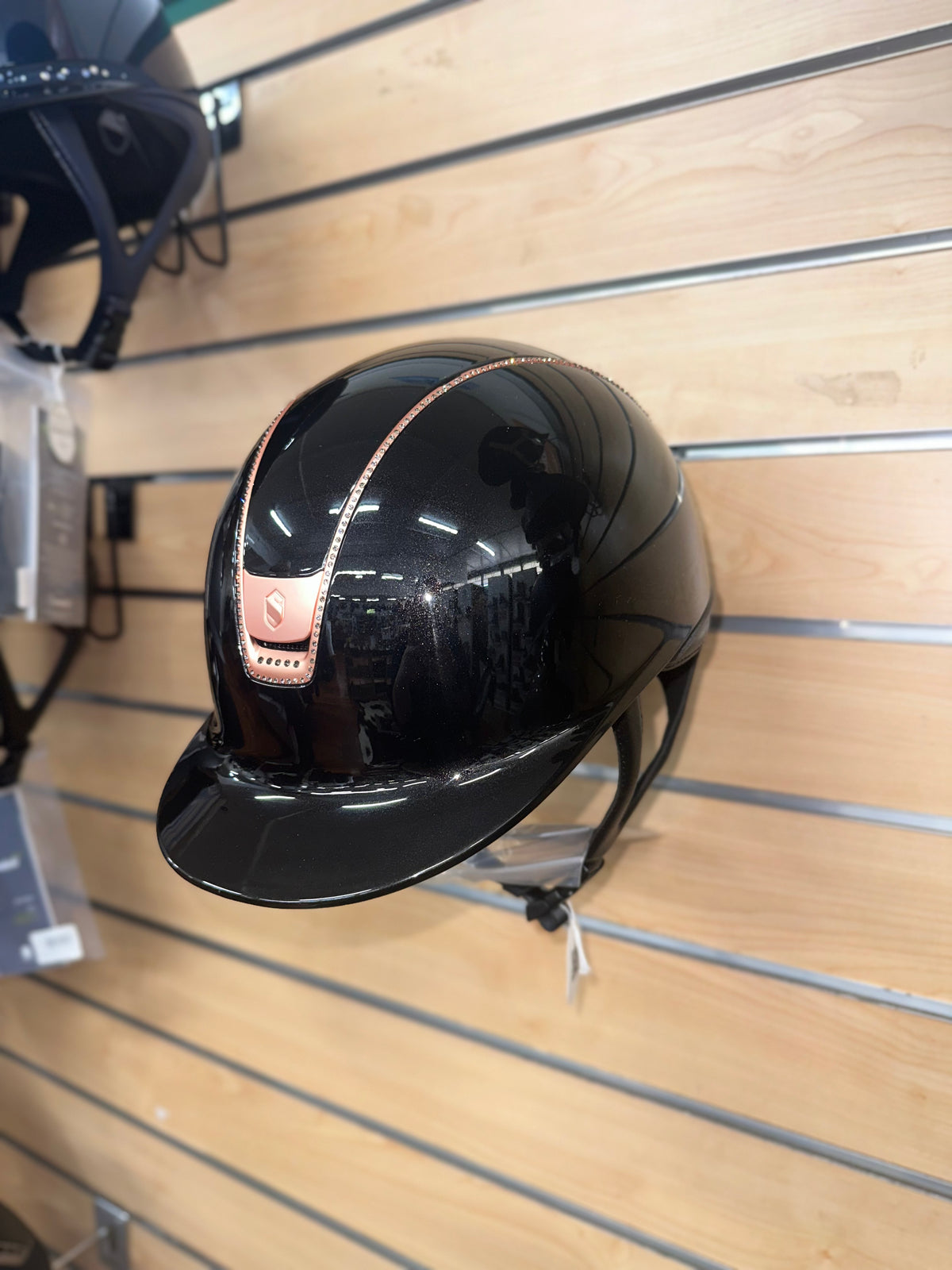 Samshield 2.0 Glossy Black with Matt Rose Gold Blazon, 300 plus 5 Black Swarovski Crystal and Rose Gold Trim