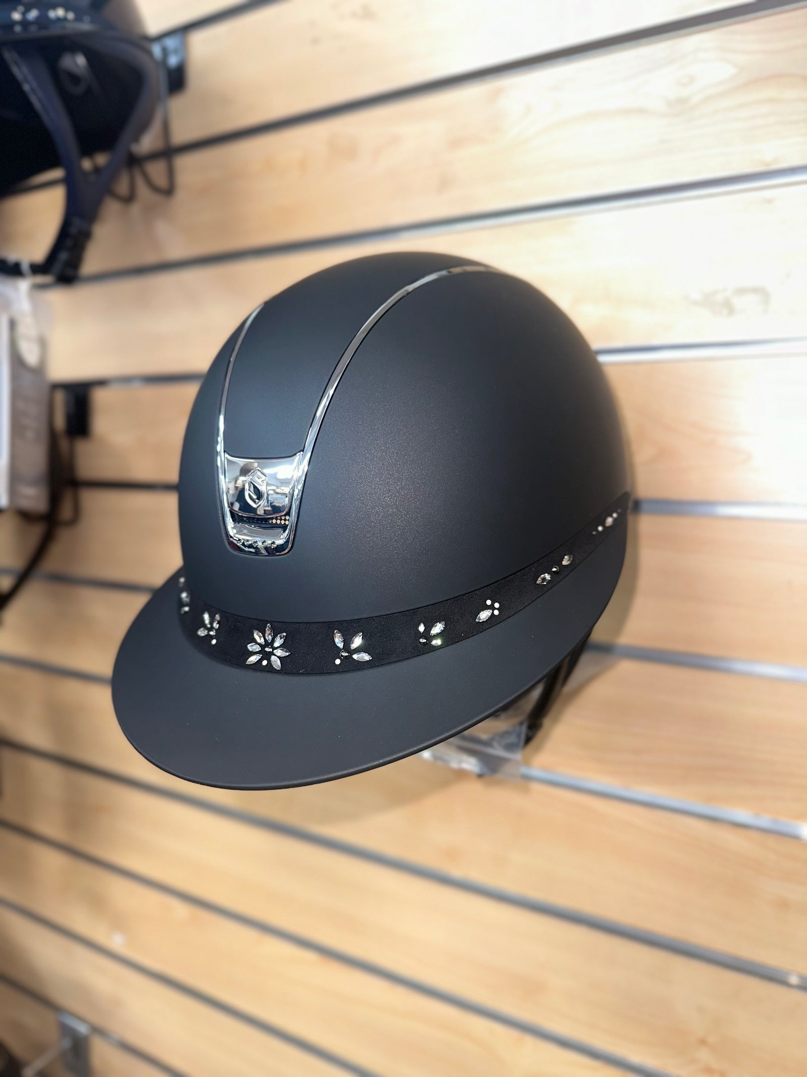 Samshield Miss Shield 2.0 Matt Black with 5 Black Swarovski and Black Pearl Drop Frontal Band