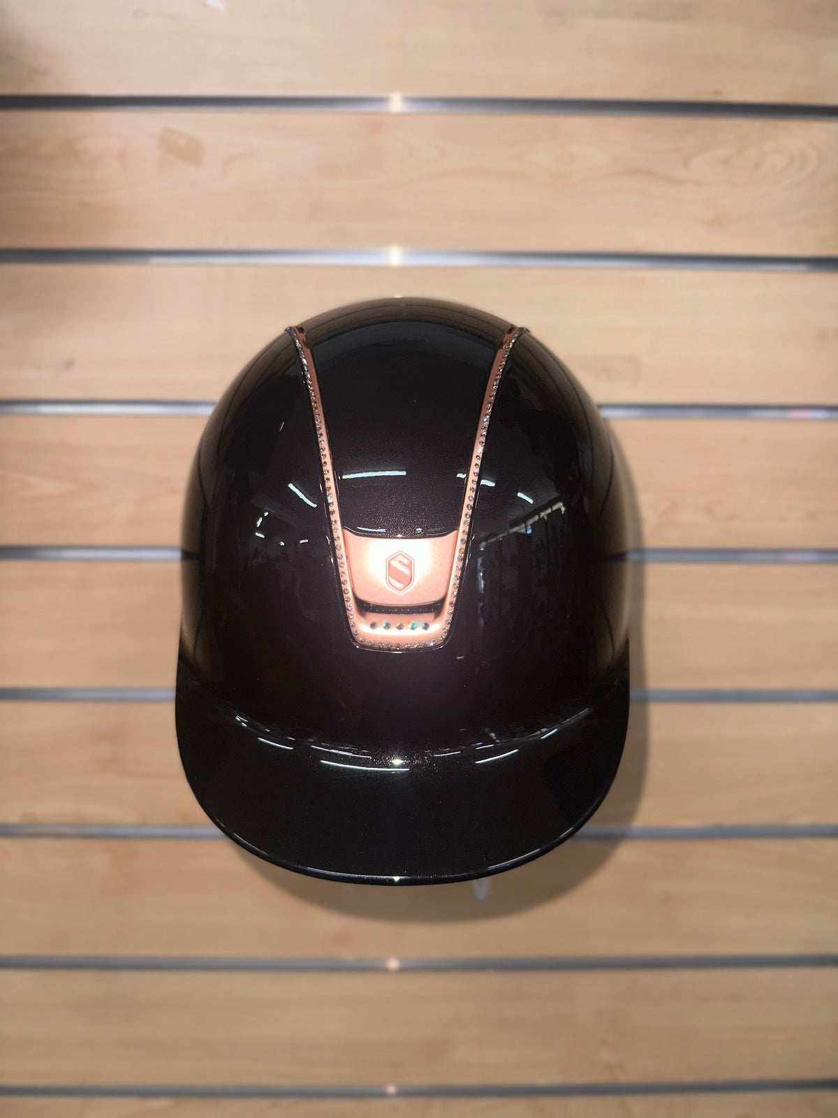 Samshield 2.0 Glossy Black with Matt Rose Gold Blazon, 300 plus 5 Black Swarovski Crystal and Rose Gold Trim