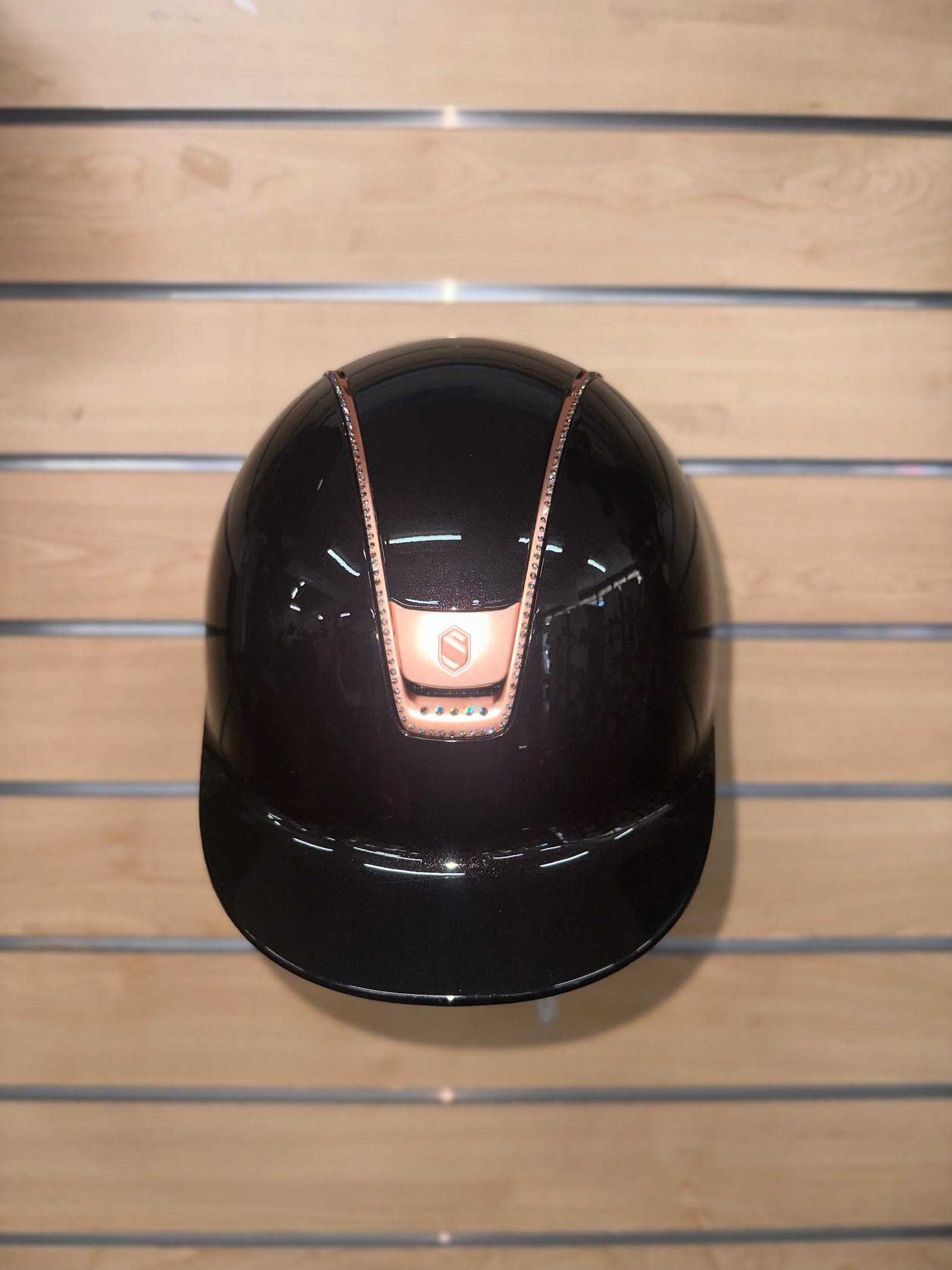 Samshield 2.0 Glossy Black with Matt Rose Gold Blazon, 300 plus 5 Black Swarovski Crystal and Rose Gold Trim