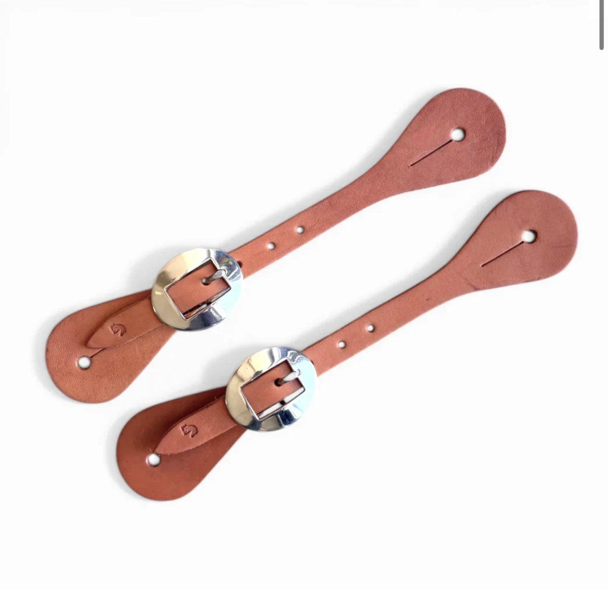 "Tombstone" Plain Natural Harness leather spur straps