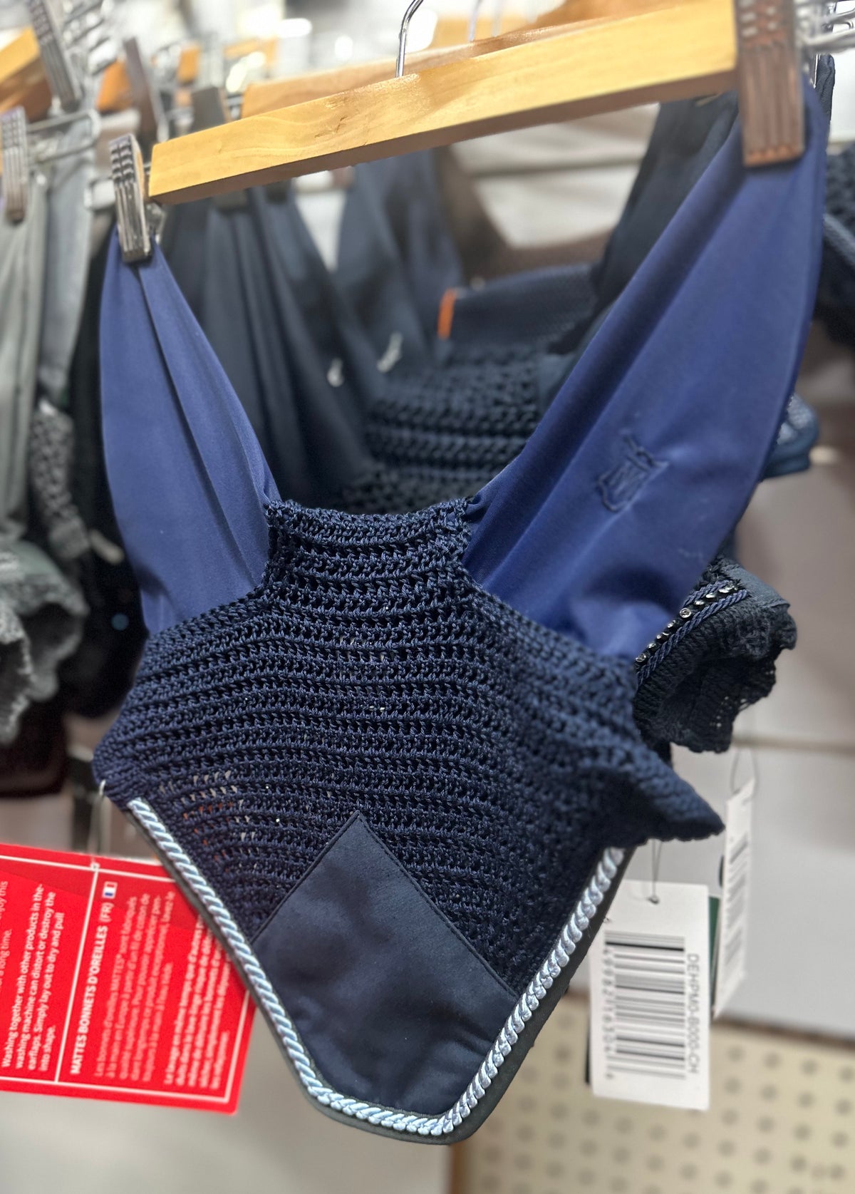Mattes Ear Bonnet - Navy, Dark Grey &amp; Ice Blue