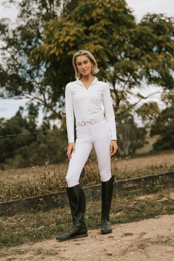 Hampton&Harrow Ladies White Stain Resistant Breeches Full Seat