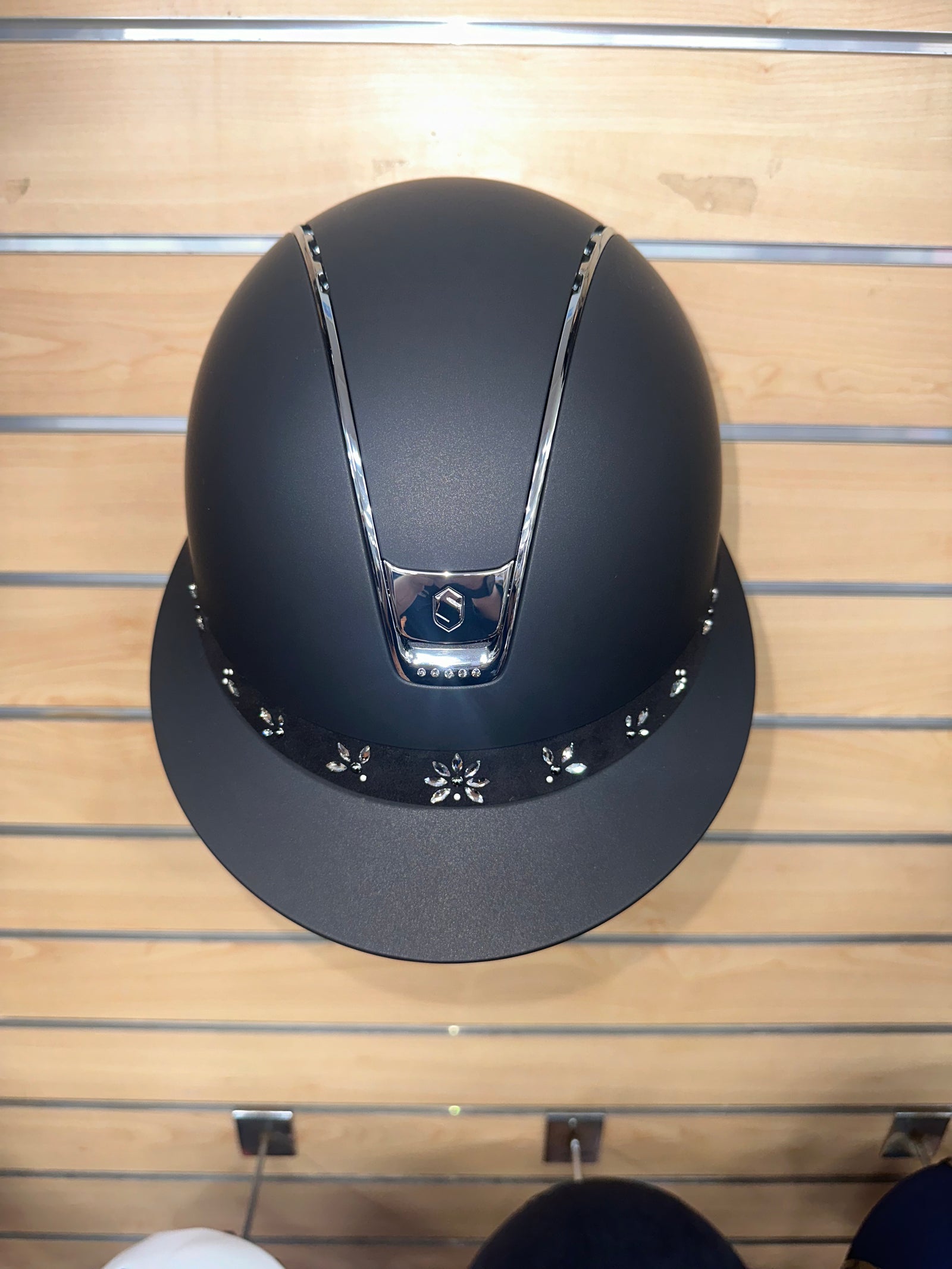 Samshield Miss Shield 2.0 Matt Black with 5 Black Swarovski and Black Pearl Drop Frontal Band