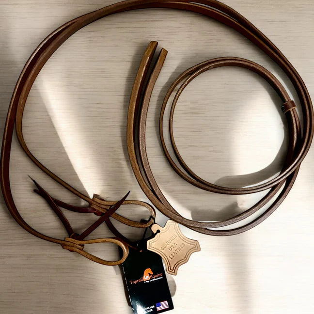 USA Harness Leather weighted Split cutting reins 7'6" long