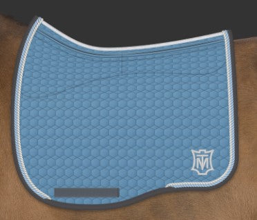 Mattes Euro Fit Dressage Pad with Correctional System and Ice Blue/ Perle Pipping